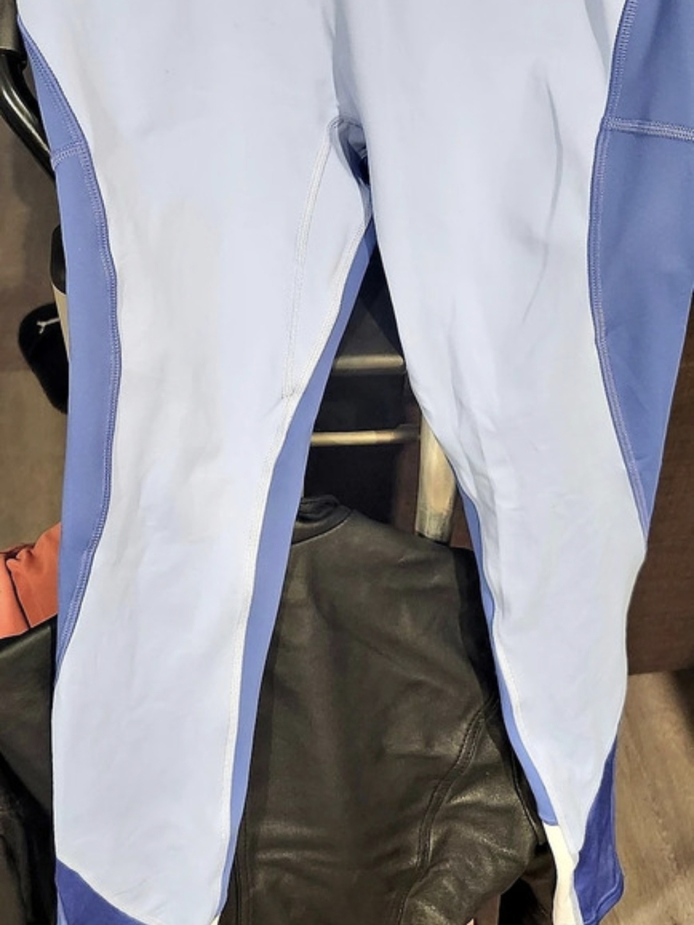 GYMSHARK Pulse Mesh Leggings Blue & White Medium